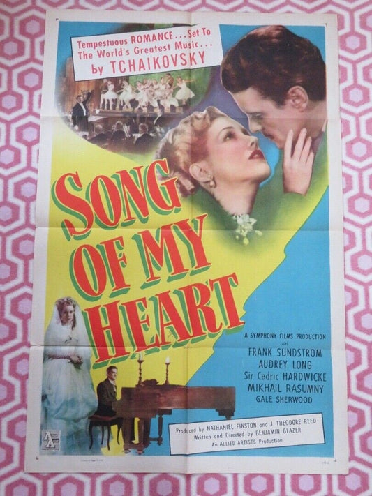 SONG OF MY HEART FOLDED US ONE SHEET POSTER FRANK SUNDSTROM AUDREY LONG 1948 Movie posters