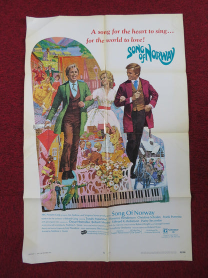 SONG OF NORWAY FOLDED US ONE SHEET POSTER FLORENCE HENDERSON C. SCHOLLIN 1970 Rendezvous Cinema Movie posters