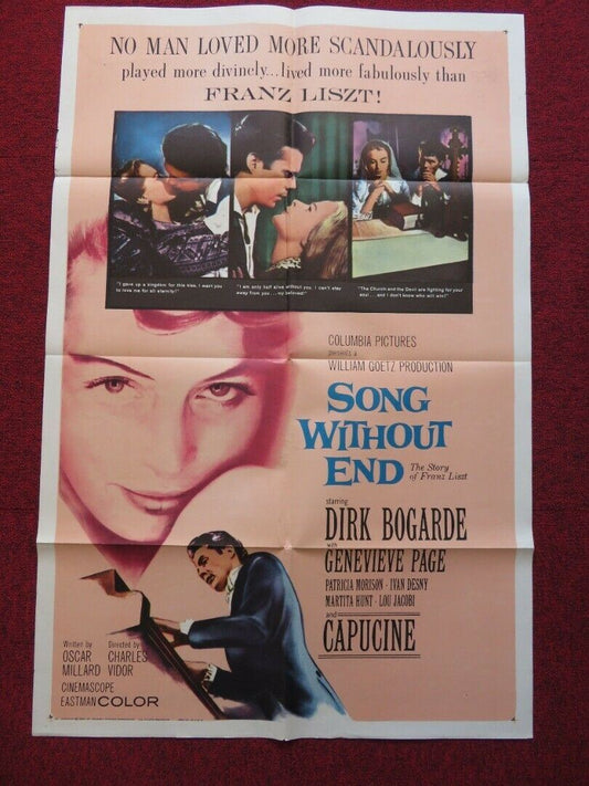 SONG WITHOUT END FOLDED US ONE SHEET POSTER DIRK BOGARDE CAPUCINE 1960 Movie posters
