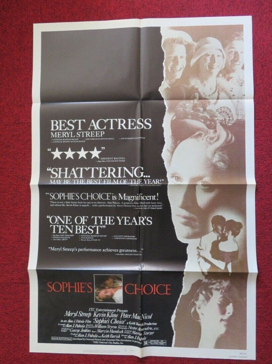 SOPHIE'S CHOICE FOLDED US ONE SHEET POSTER MERYL STREEP KEVIN KLINE 1982 Movie posters