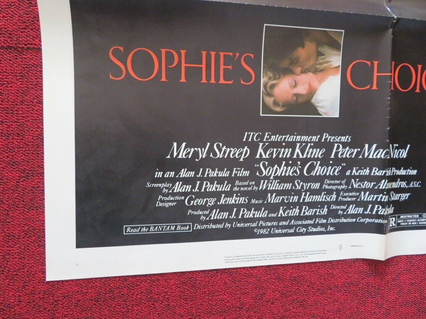 SOPHIE'S CHOICE FOLDED US ONE SHEET POSTER MERYL STREEP KEVIN KLINE 1982 Movie posters