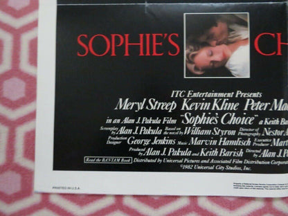 SOPHIES CHOICE US ONE SHEET POSTER WILLIAM STYRON 1982 Rendezvous Cinema Movie posters