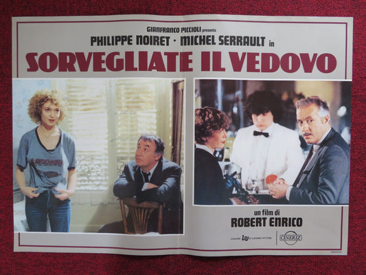 SORVEGLIATE IL VEDOVO - A ITALIAN FOTOBUSTA POSTER P. NOIRET M. SERRAULT 1980 Rendezvous Cinema Movie posters