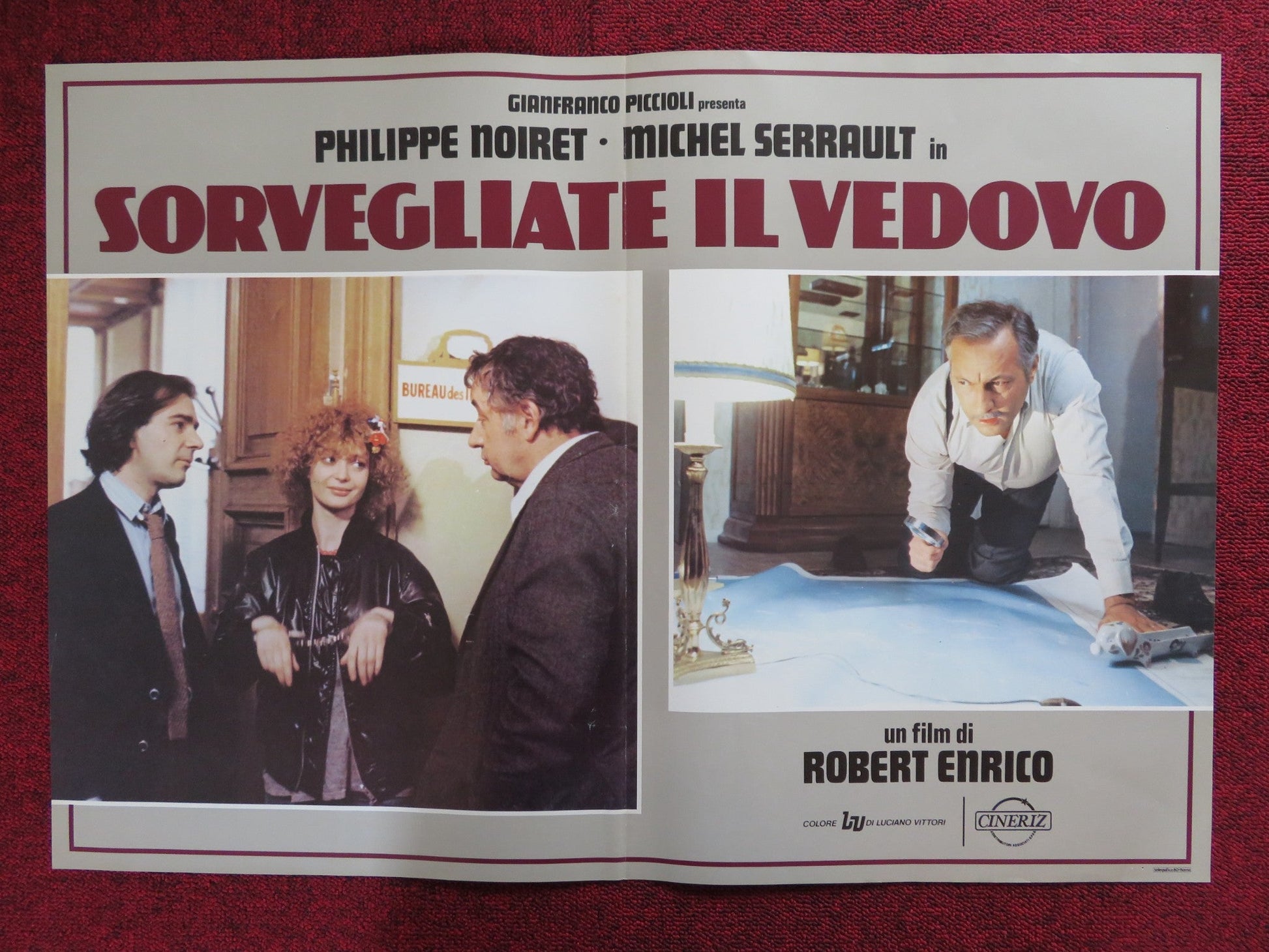 SORVEGLIATE IL VEDOVO - B ITALIAN FOTOBUSTA POSTER P. NOIRET M. SERRAULT 1980 Rendezvous Cinema Movie posters