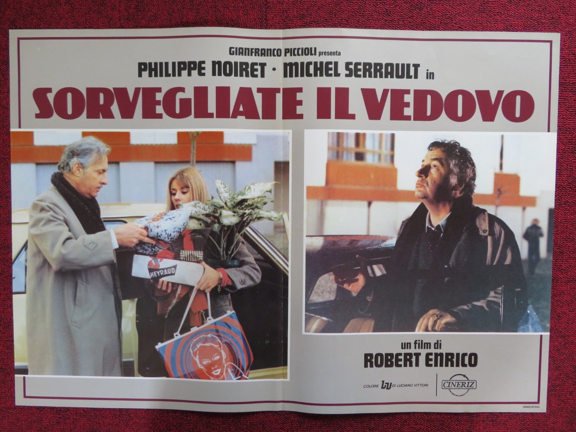 SORVEGLIATE IL VEDOVO - C ITALIAN FOTOBUSTA POSTER P. NOIRET M. SERRAULT 1980 Rendezvous Cinema Movie posters