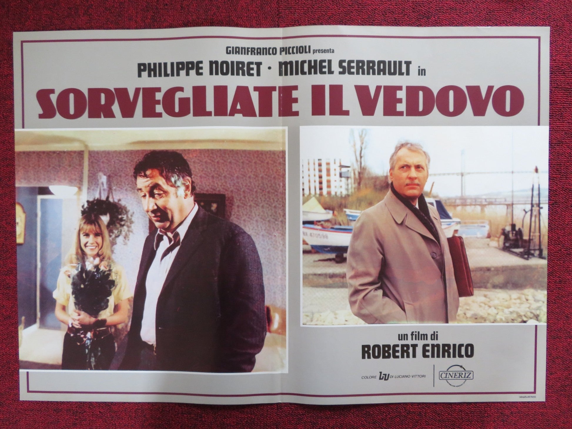 SORVEGLIATE IL VEDOVO - D ITALIAN FOTOBUSTA POSTER P. NOIRET M. SERRAULT 1980 Rendezvous Cinema Movie posters
