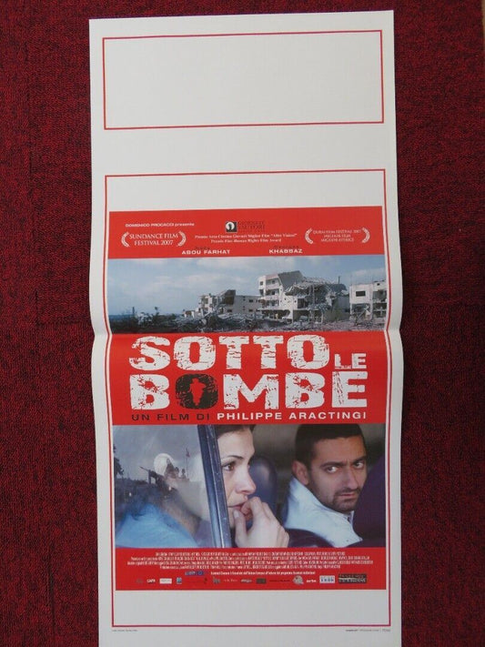 SOTTO LE BOMBE ITALIAN LOCANDINA (27.5"x13") POSTER PHILIPPE ARACTINGI 2008 Movie posters