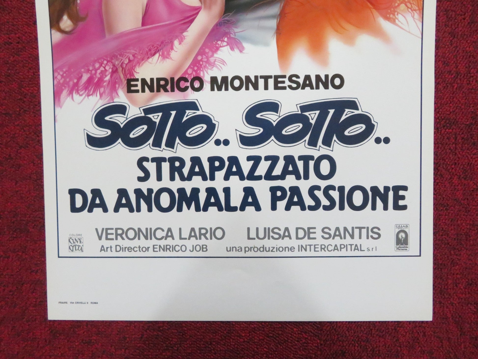 SOTTO... SOTTO ITALIAN LOCANDINA POSTER ENRICO MONTESANO VERONICA LARIO 1984 Rendezvous Cinema Movie posters