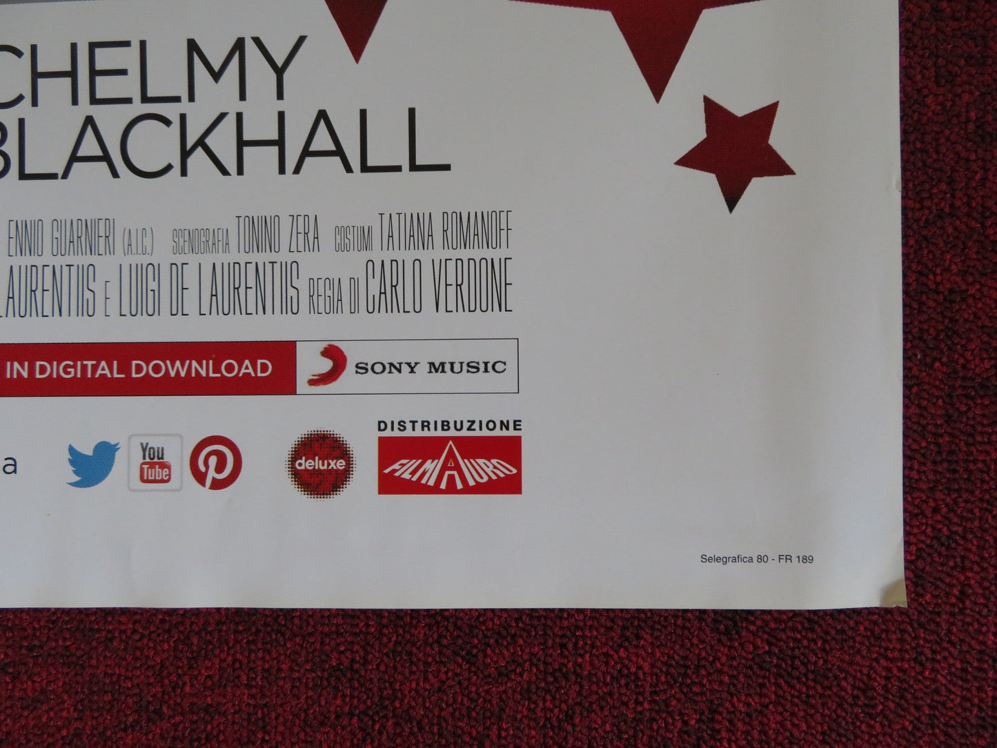 SOTTO UNA BUONA STELLA ITALIAN FOGLIO POSTER LORENZO RICHELMY CORTELLESI 2014 Rendezvous Cinema Movie posters