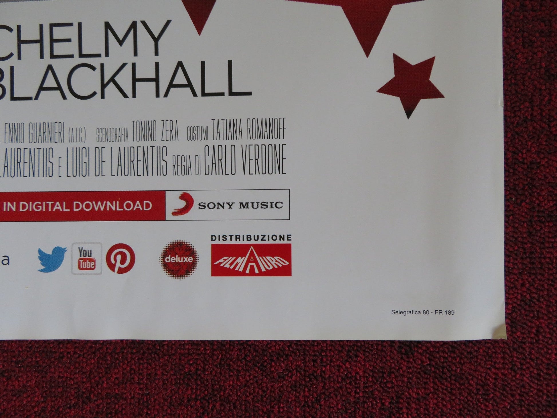 SOTTO UNA BUONA STELLA ITALIAN FOGLIO POSTER LORENZO RICHELMY CORTELLESI 2014 Rendezvous Cinema Movie posters