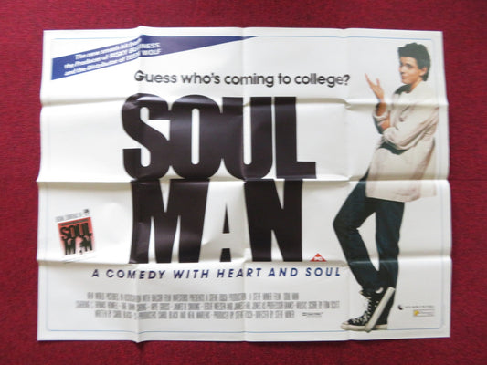 SOUL MAN UK QUAD POSTER FOLDED C. THOMAS HOWELL LESLIE NIELSEN 1986 Rendezvous Cinema Movie posters