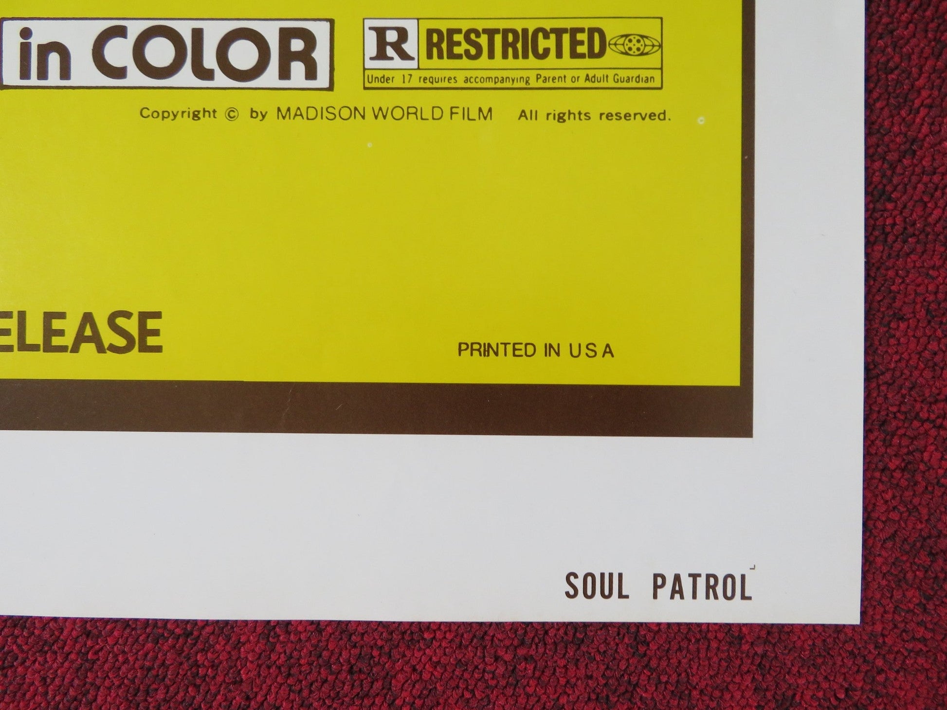 SOUL PATROL / DEATH OF A SNOWMAN FOLDED US ONE SHEET POSTER NIGEL DAVENPORT 1976 Rendezvous Cinema Movie posters