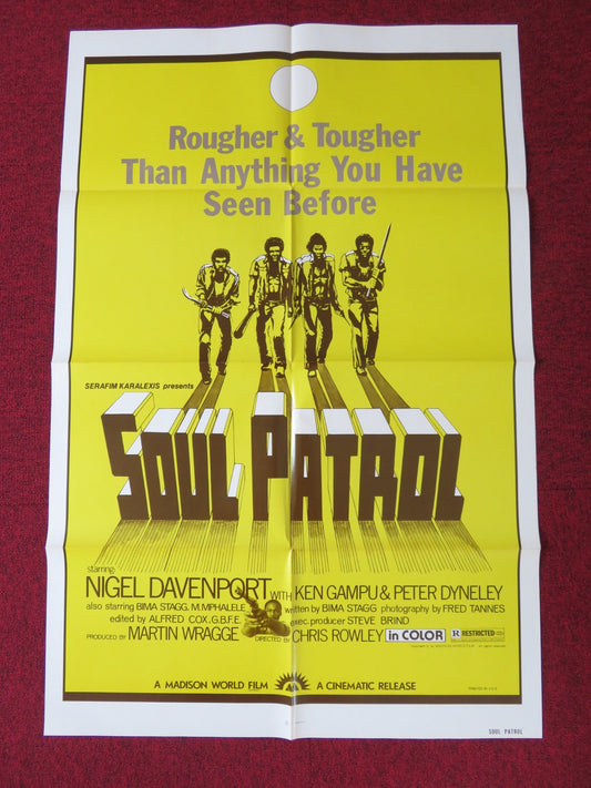 SOUL PATROL / DEATH OF A SNOWMAN FOLDED US ONE SHEET POSTER NIGEL DAVENPORT 1976 Rendezvous Cinema Movie posters