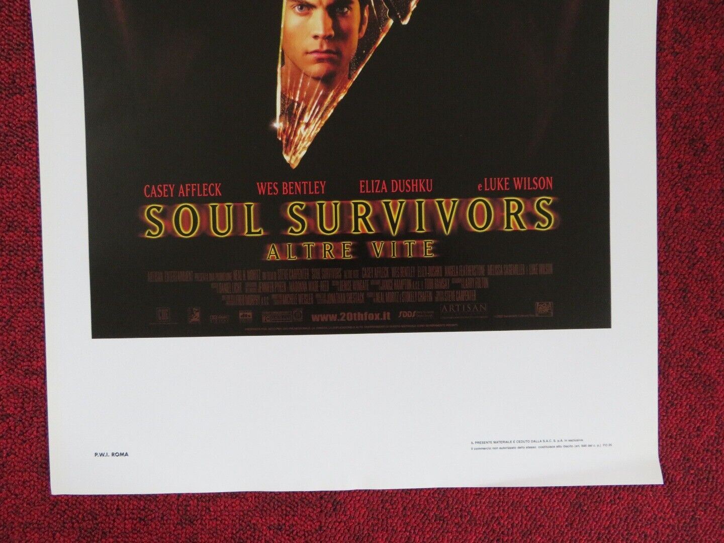 SOUL SURVIVORS ITALIAN LOCANDINA (27.5"x13") POSTER L WILSONWES BENTLEY '01 Movie posters