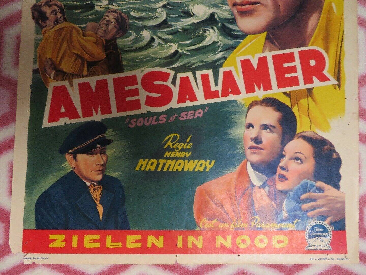 SOULS AT SEA BELGIUM (21"x 14) POSTER GARY COOPER GEORGE RAFT 1953 Movie posters