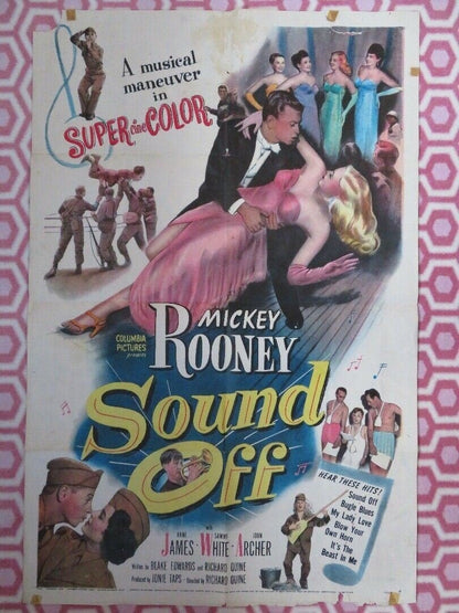 SOUND OFF US ONE SHEET POSTER MICKEY ROONEY ANNE JAMES 1952 Movie posters