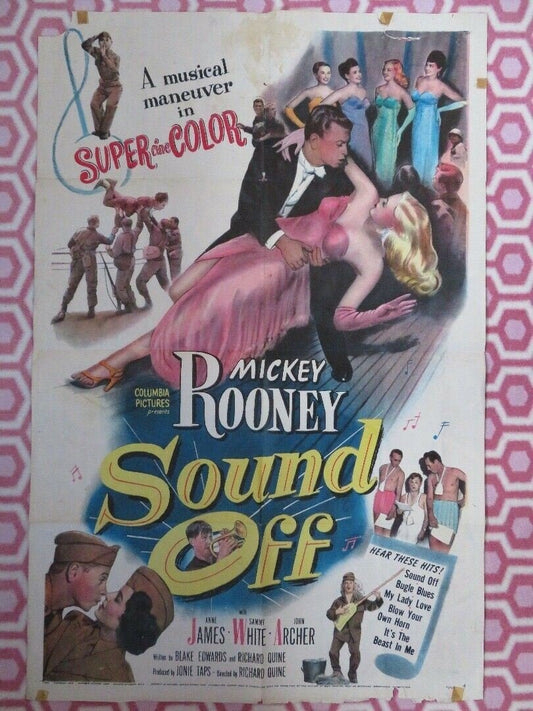 SOUND OFF US ONE SHEET POSTER MICKEY ROONEY ANNE JAMES 1952 Movie posters
