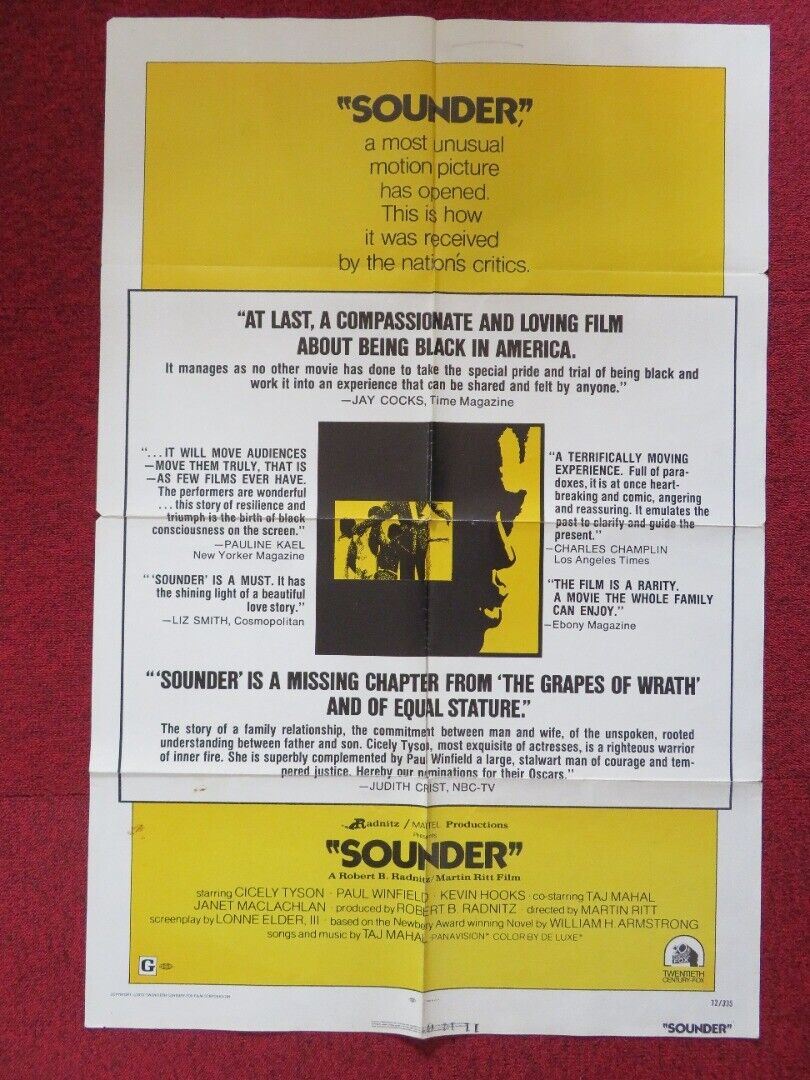 SOUNDER FOLDED US ONE SHEET POSTER CICELY TYSON 1972 Movie posters