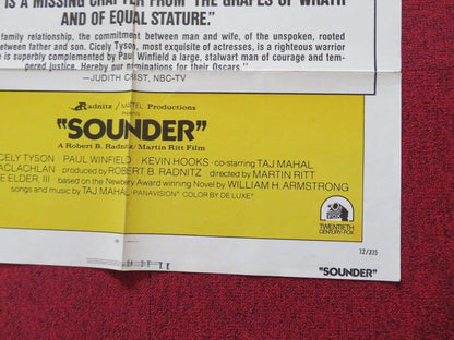 SOUNDER FOLDED US ONE SHEET POSTER CICELY TYSON 1972 Movie posters