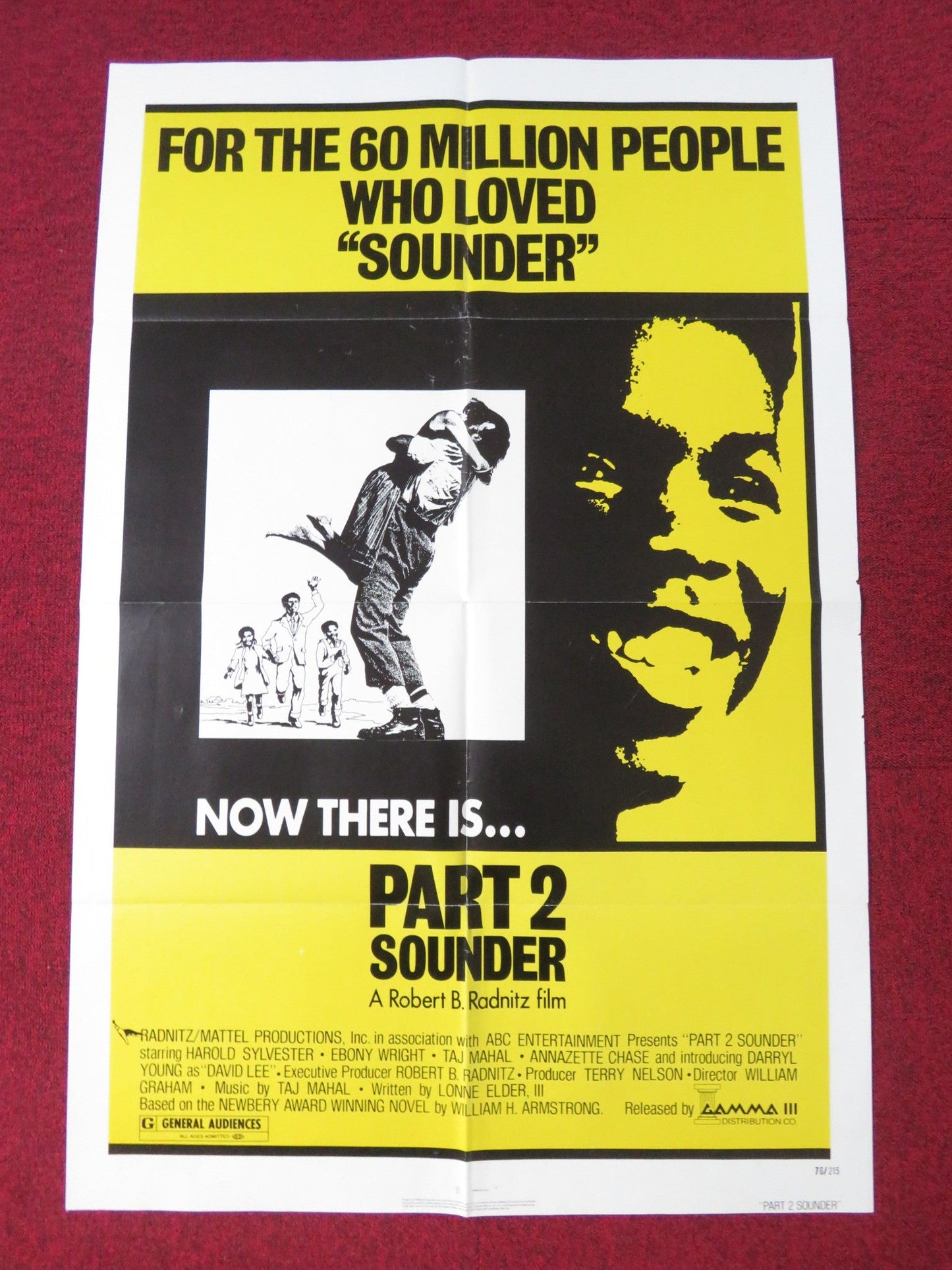 SOUNDER PART 2 FOLDED US ONE SHEET POSTER TEDDY AIRHART EARL BILLINGS 1976 Rendezvous Cinema Movie posters