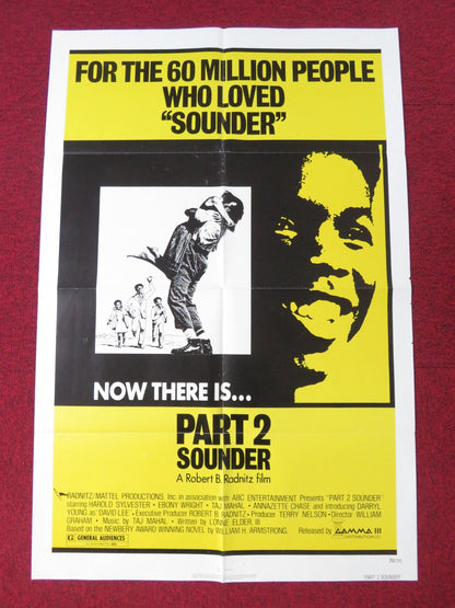 SOUNDER PART 2 FOLDED US ONE SHEET POSTER TEDDY AIRHART EARL BILLINGS 1976 Rendezvous Cinema Movie posters
