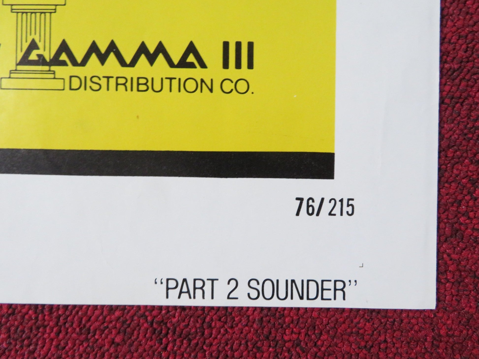 SOUNDER PART 2 FOLDED US ONE SHEET POSTER TEDDY AIRHART EARL BILLINGS 1976 Rendezvous Cinema Movie posters