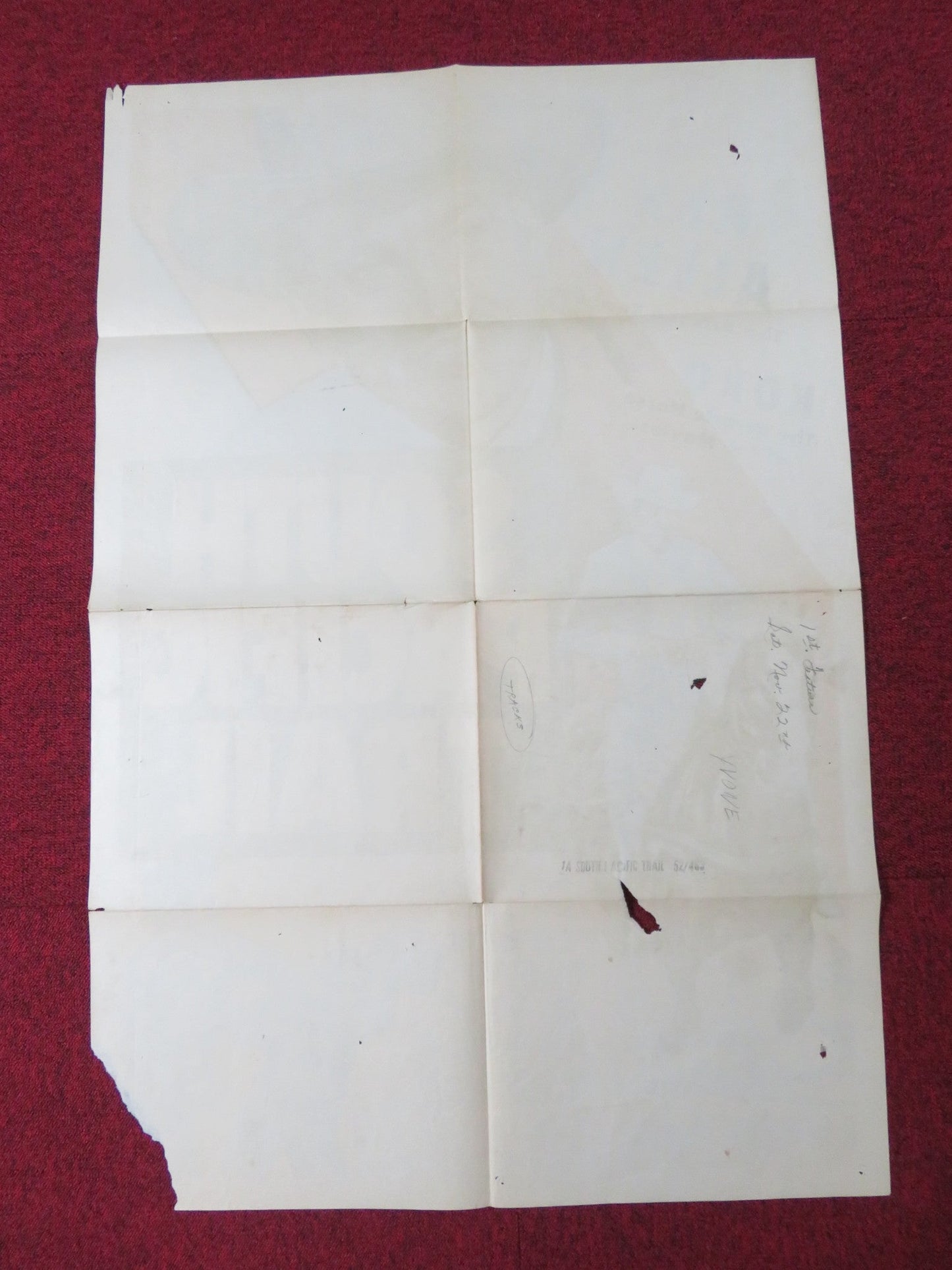 SOUTH PACIFIC TRAIL FOLDED US ONE SHEET POSTER REX ALLEN SLIM PICKENS 1952 Rendezvous Cinema Movie posters