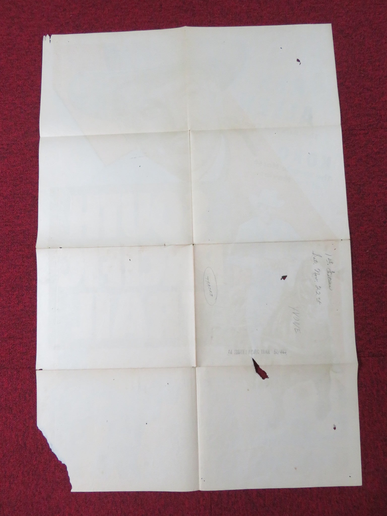 SOUTH PACIFIC TRAIL FOLDED US ONE SHEET POSTER REX ALLEN SLIM PICKENS 1952 Rendezvous Cinema Movie posters