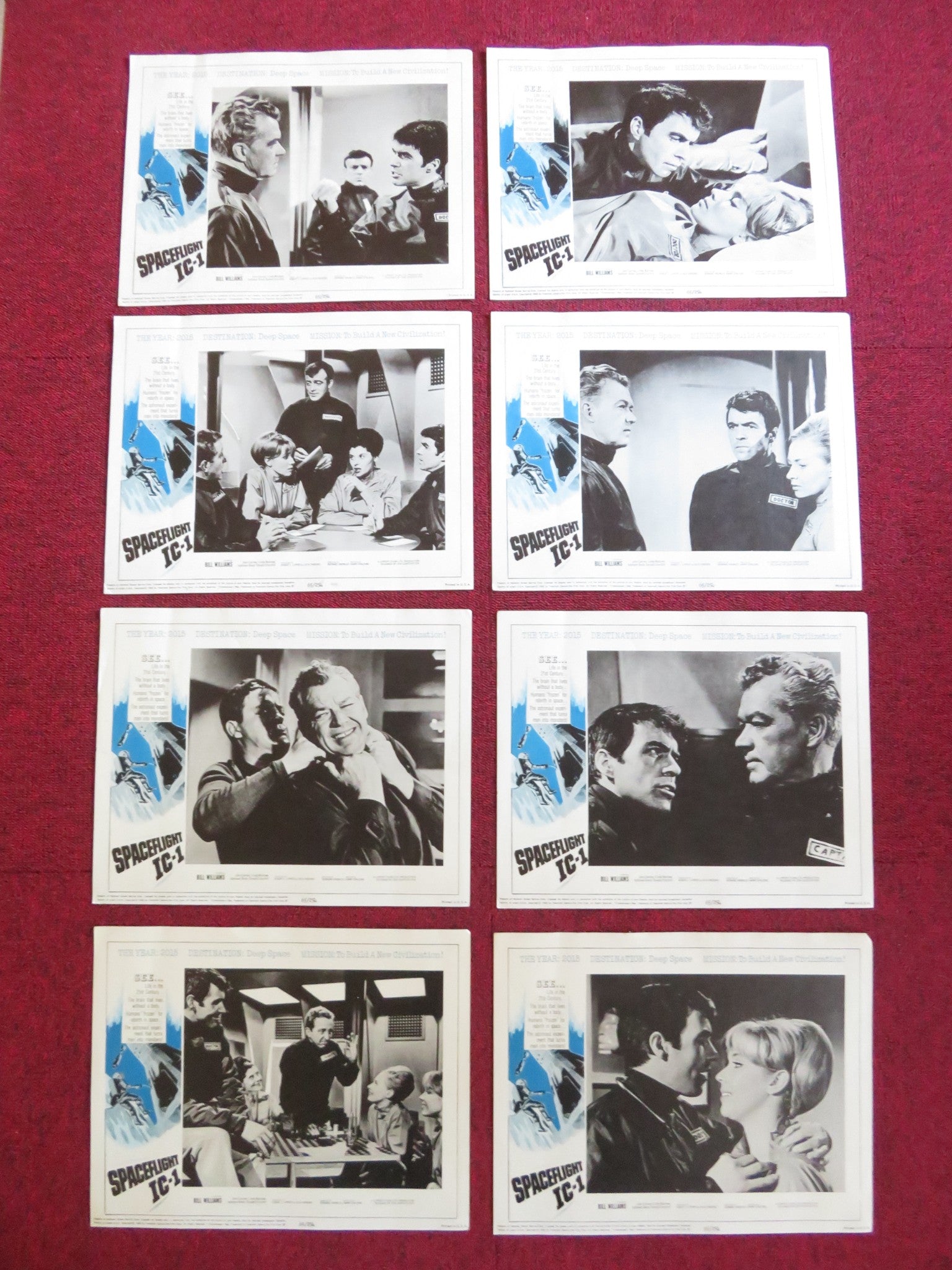 SPACEFLIGHT IC - 1: AN ADVENTURE IN SPACE US LOBBY CARD FULL SET B. WILLIAMS 1965 Rendezvous Cinema Movie posters