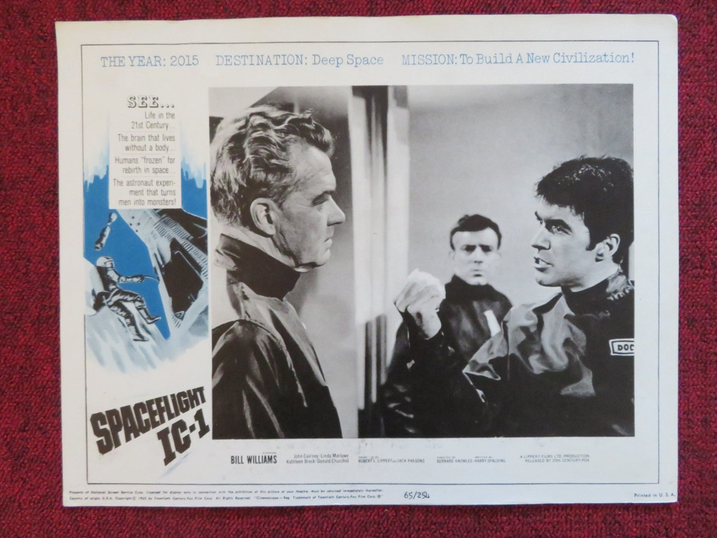 SPACEFLIGHT IC - 1: AN ADVENTURE IN SPACE US LOBBY CARD FULL SET B. WILLIAMS 1965 Rendezvous Cinema Movie posters