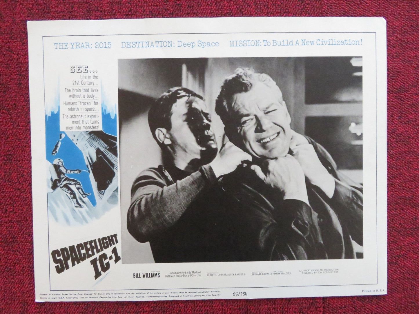 SPACEFLIGHT IC - 1: AN ADVENTURE IN SPACE US LOBBY CARD FULL SET B. WILLIAMS 1965 Rendezvous Cinema Movie posters