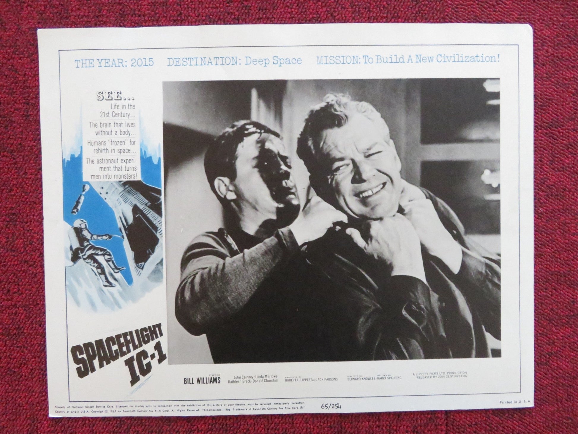 SPACEFLIGHT IC - 1: AN ADVENTURE IN SPACE US LOBBY CARD FULL SET B. WILLIAMS 1965 Rendezvous Cinema Movie posters