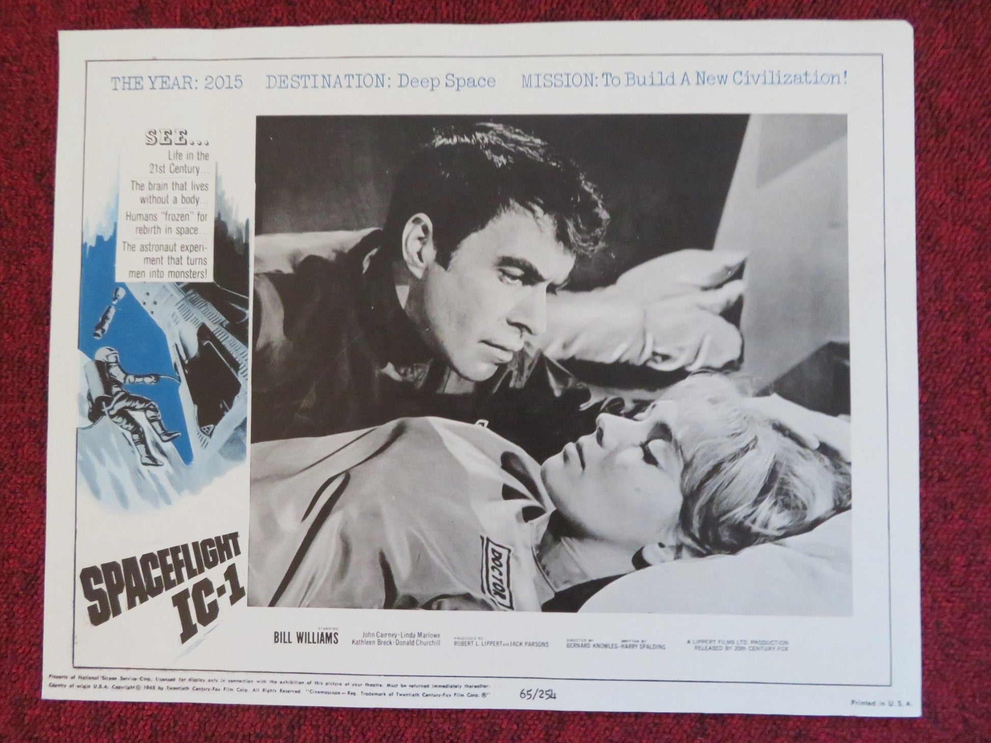 SPACEFLIGHT IC - 1: AN ADVENTURE IN SPACE US LOBBY CARD FULL SET B. WILLIAMS 1965 Rendezvous Cinema Movie posters