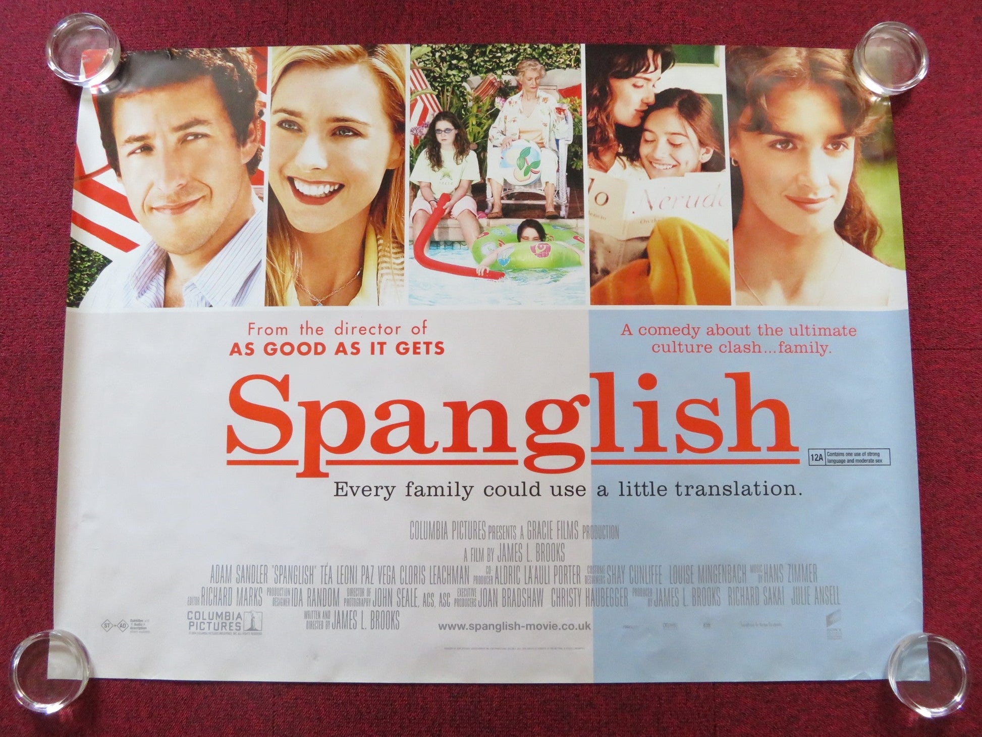 SPANGLISH UK QUAD (30"x 40") ROLLED POSTER ADAM SANDLER TEA LEONI 2004 Rendezvous Cinema Movie posters
