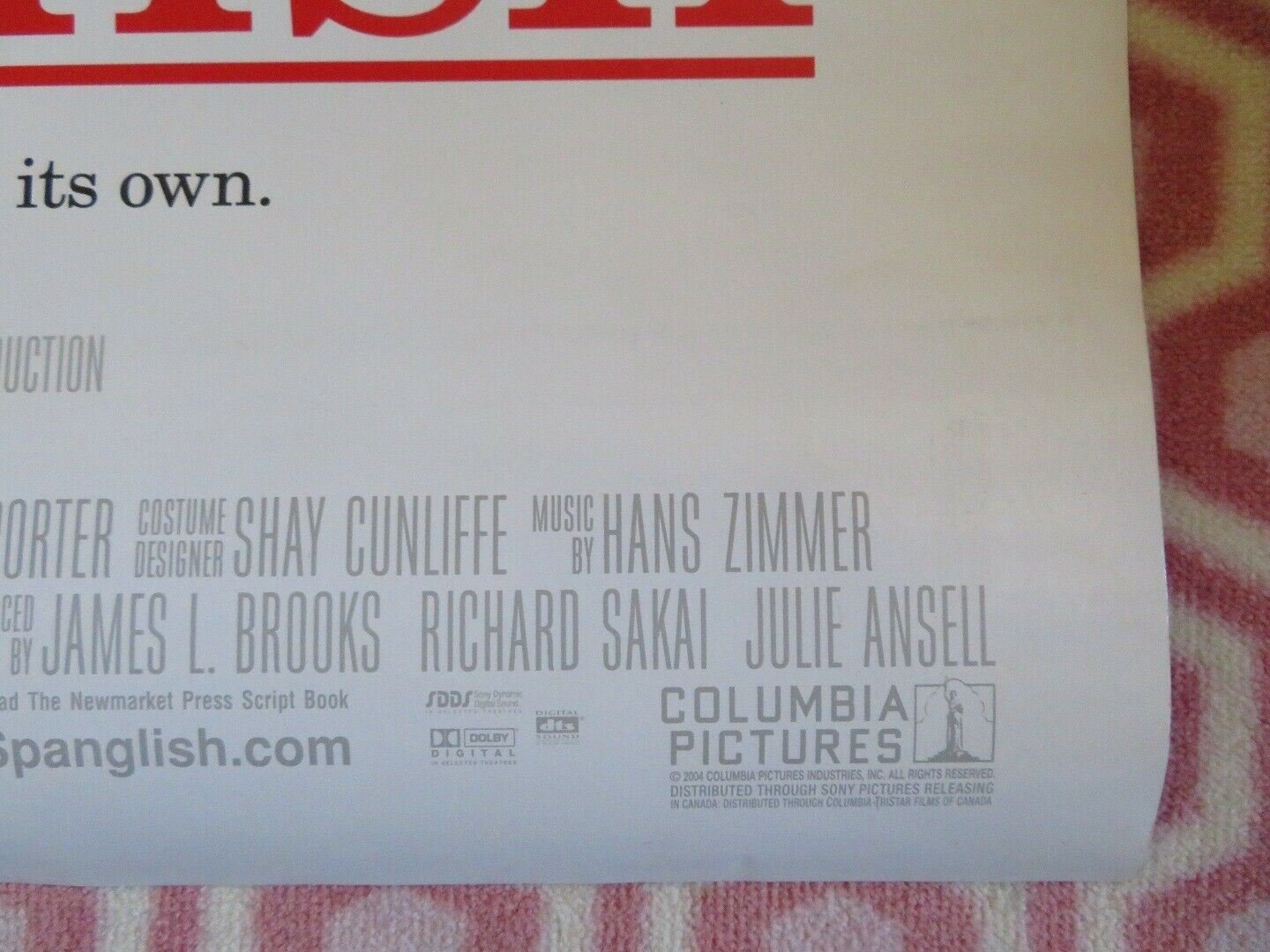 SPANGLISH US ROLLED POSTER ADAM SANDLER TEA LEONI 2004 Movie posters