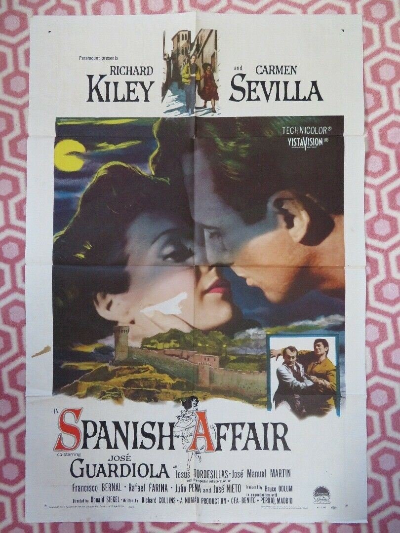 SPANISH AFFAIR FOLDED US ONE SHEET POSTER RICHARD KILEY CARMEN SEVILLA 1957 Movie posters