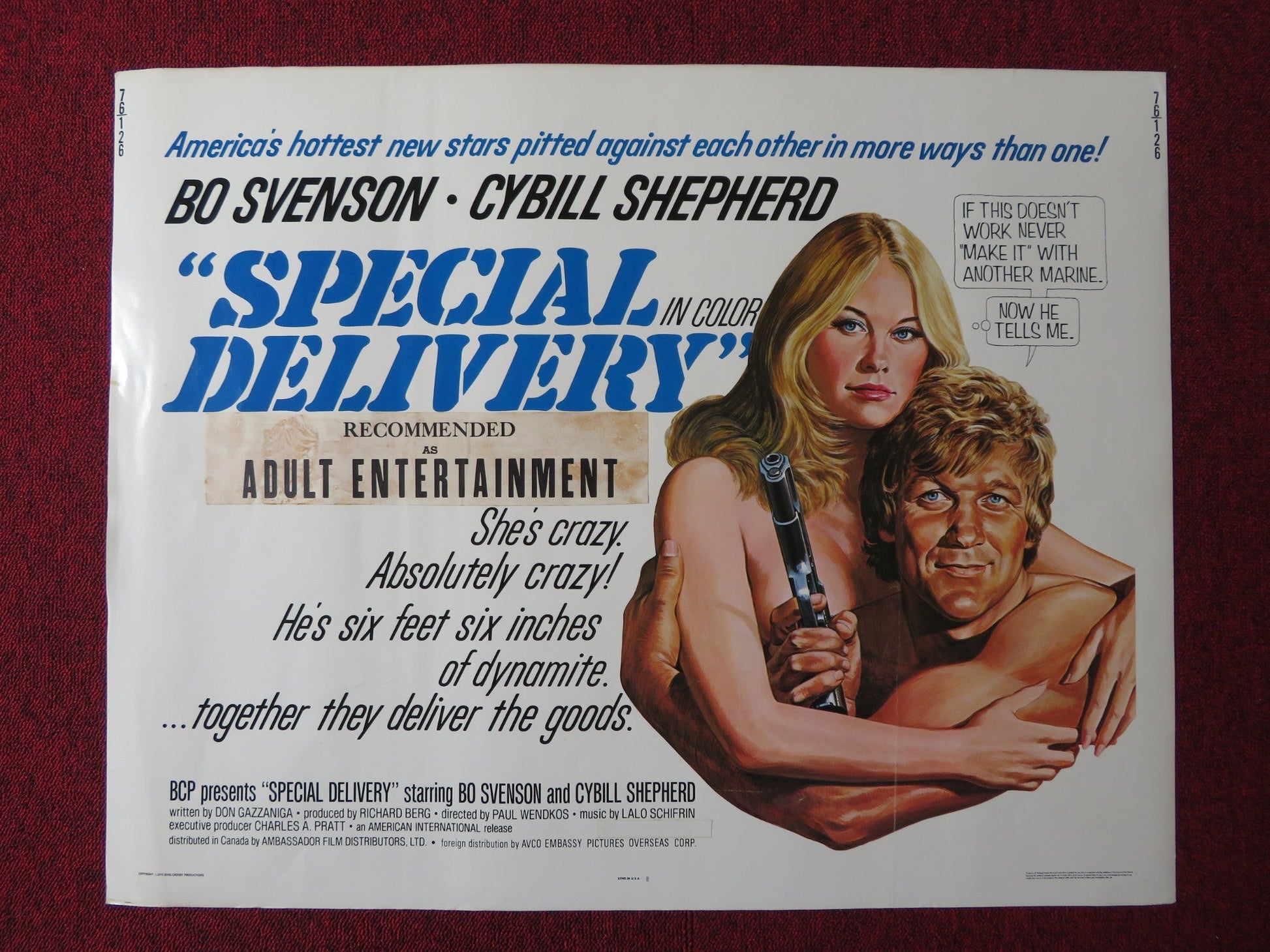 SPECIAL DELIVERY US HALF SHEET (22"x 28") POSTER BO SVENSON CYBILL SHEPHERD 1976 Rendezvous Cinema Movie posters