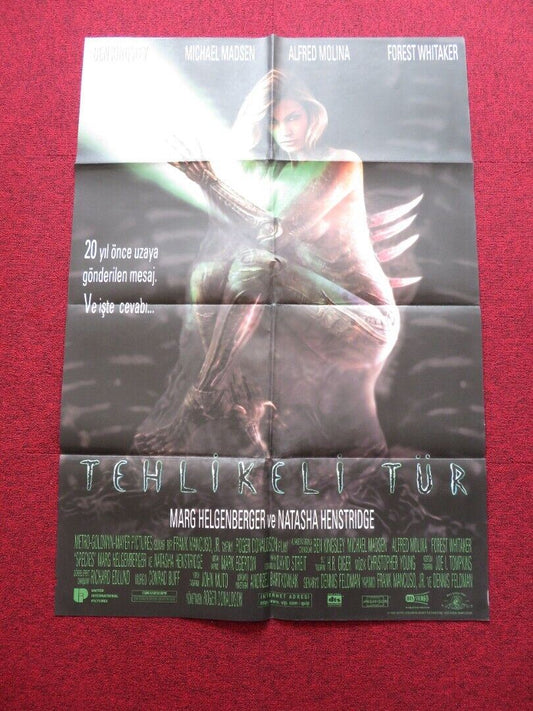 SPECIES FOLDED TURKISH ONE SHEET POSTER BEN KINGSLEY FOREST WHITAKER 1995 Movie posters