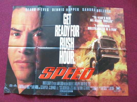 SPEED QUAD POSTER FOLDED KEANU REEVES SANDRA BULLOCK 1994 Rendezvous Cinema Movie posters