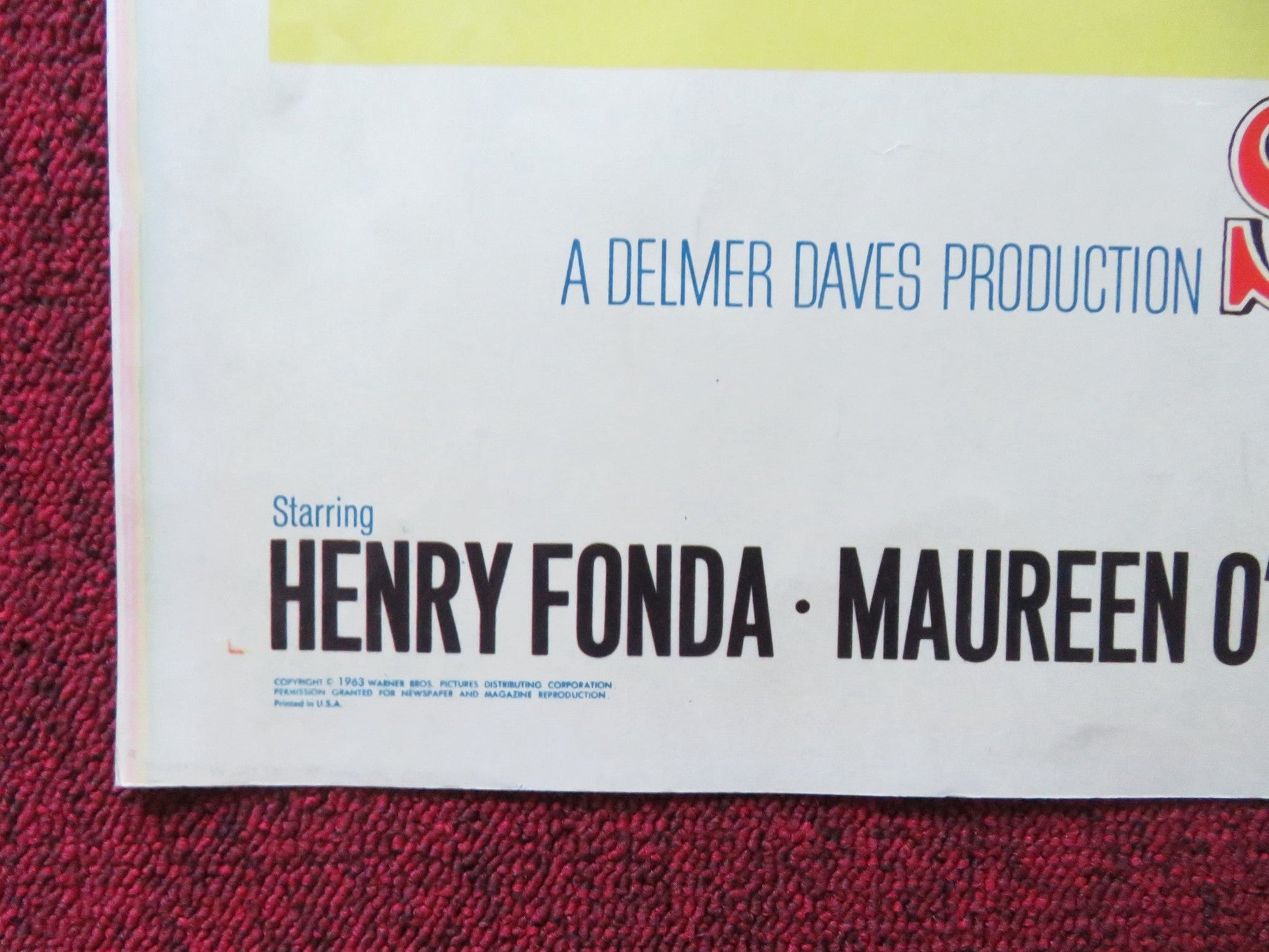 SPENCER'S MOUNTAIN HALF SHEET (22"x 28") POSTER HENRY FONDA MAUREEN O'HARA 1963 Rendezvous Cinema Movie posters