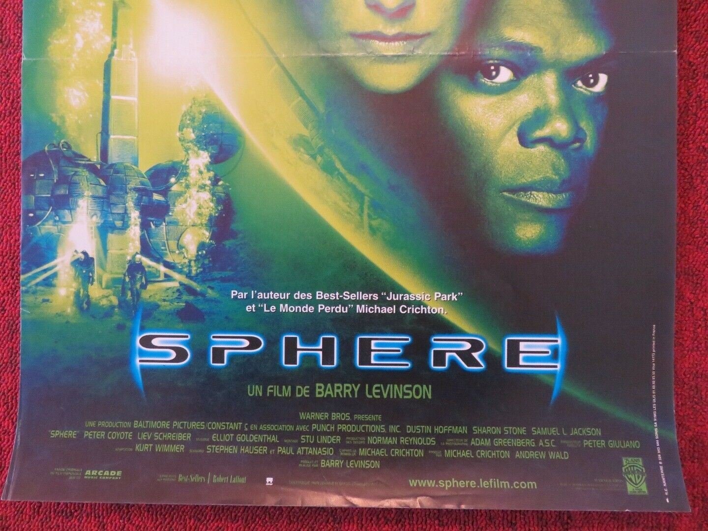 SPHERE FRENCH (15"x 21") POSTER DUSTIN HOFFMAN SHARON STONE 1998 Movie posters