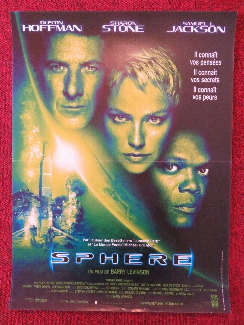 SPHERE FRENCH (15"x 21") POSTER DUSTIN HOFFMAN SHARON STONE 1998 Movie posters