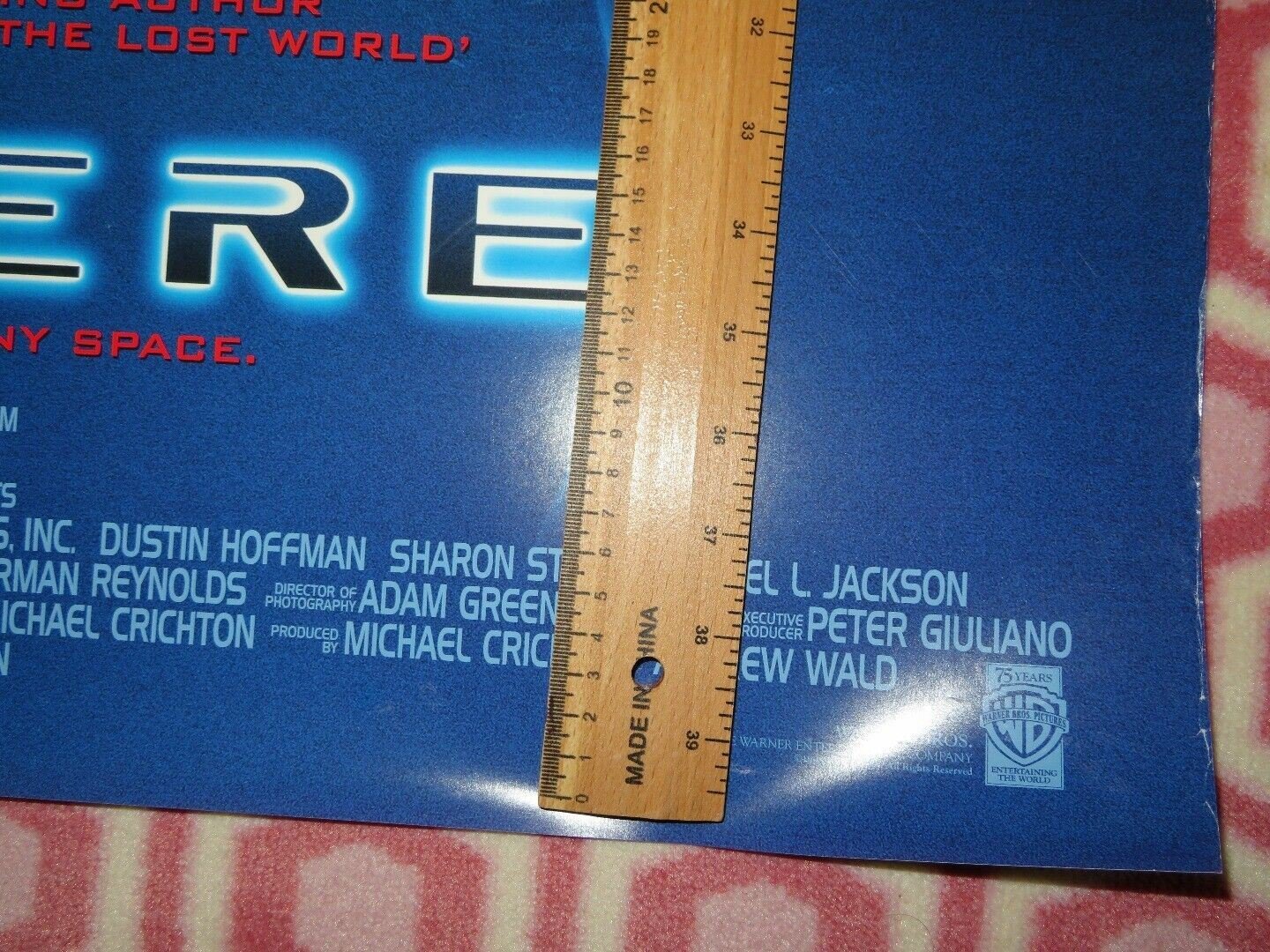 SPHERE ONE SHEET ROLLED POSTER SHARON STONE JACKSON HOFFMAN 1998 Rendezvous Cinema Movie posters