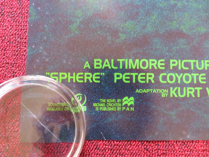 SPHERE UK QUAD (30"x 40") ROLLED POSTER DUSTIN HOFFMAN SHARON STONE 1998 Rendezvous Cinema Movie posters