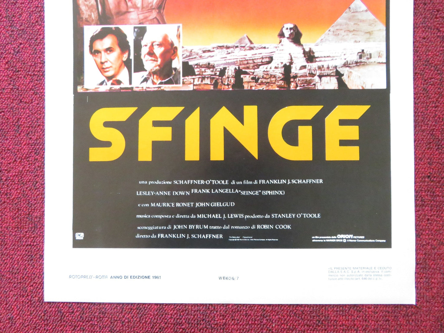 SPHINX ITALIAN LOCANDINA POSTER FRANK LANGELLA 1981 Rendezvous Cinema Movie posters