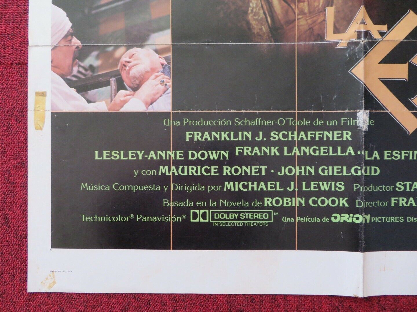 SPHINX SPANISH ONE SHEET FOLDED POSTER LESLEY ANN DOWN FRANK LANGELLA 1981 - Rendezvous Cinema