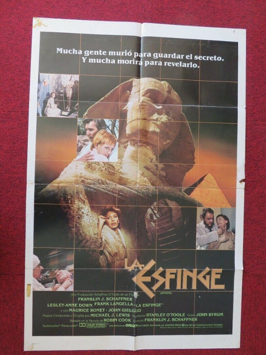 SPHINX SPANISH ONE SHEET FOLDED POSTER LESLEY ANN DOWN FRANK LANGELLA 1981 - Rendezvous Cinema