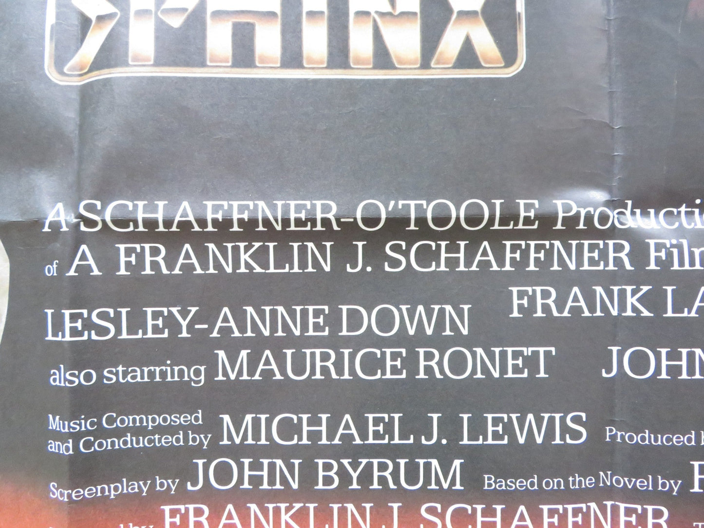 SPHINX UK QUAD POSTER FOLDED LESLEY - ANNE DOWN FRANK LANGELLA 1981 Rendezvous Cinema Movie posters