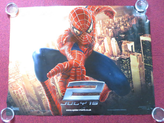 SPIDER - MAN 2 UK QUAD (30"x 40") ROLLED POSTER TOBEY MAGUIRE KIRSTEN DUNST 2004 Rendezvous Cinema Movie posters