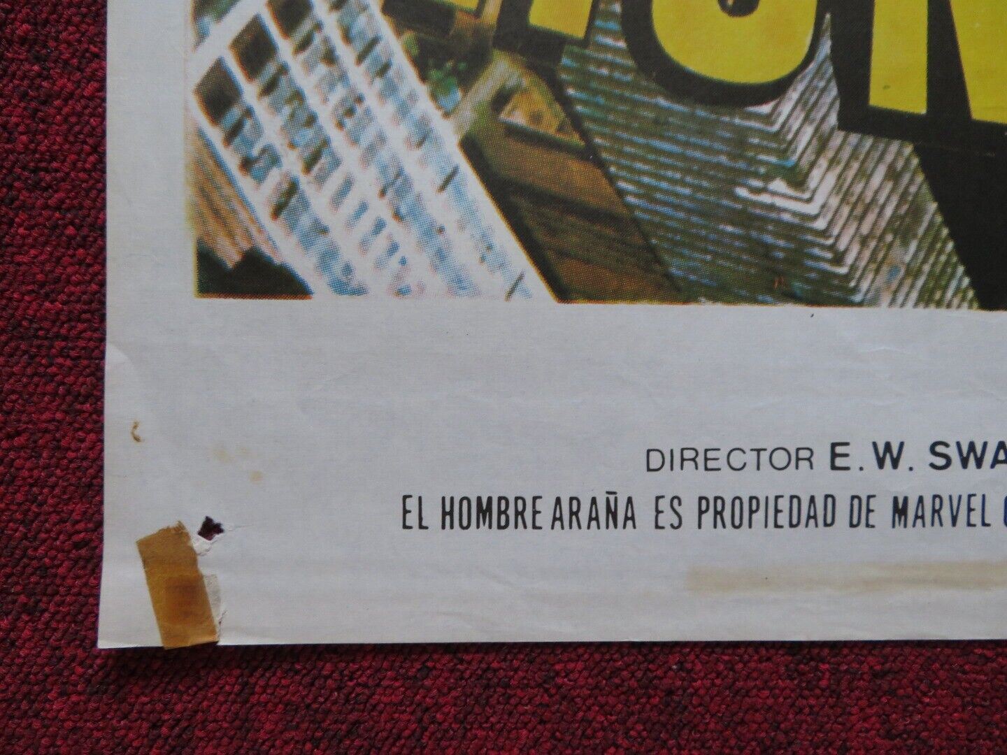 SPIDER - MAN SPANISH ROLLED POSTER NICOLAS HAMMOND ROBERT F. SIMON 1977 Movie posters